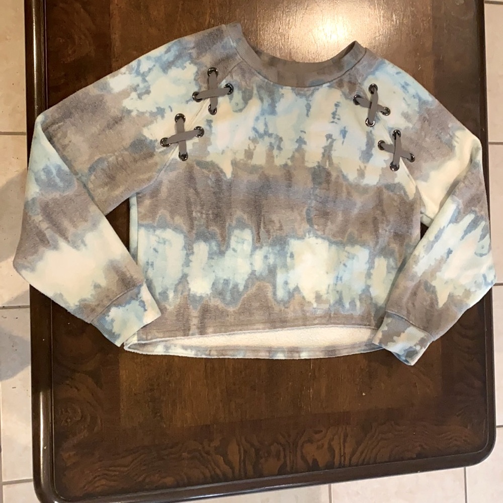Justice tie dye cropped sweater